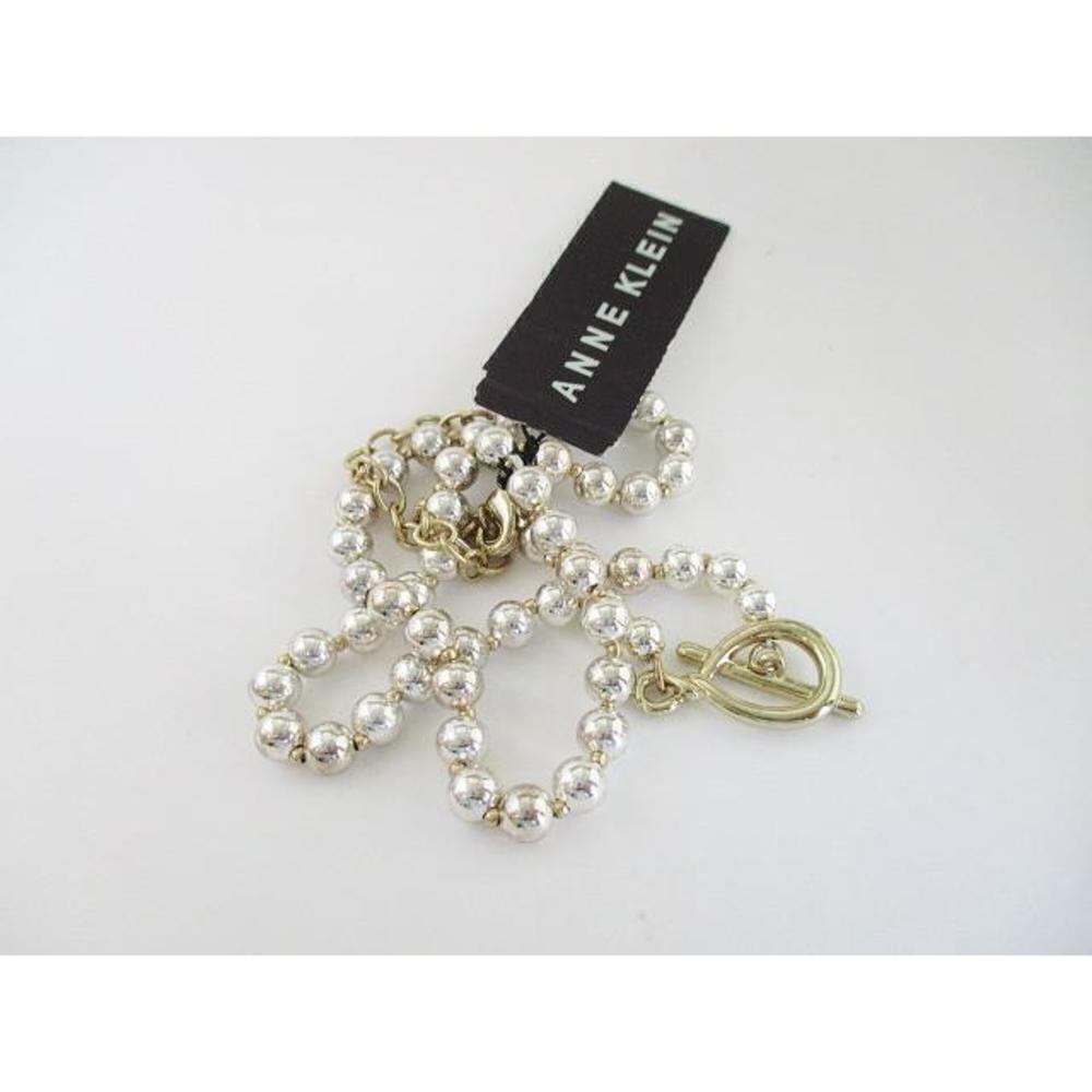 NWT Anne Klein 16" + 3" Goldtone and Silvertone Pearl Necklace